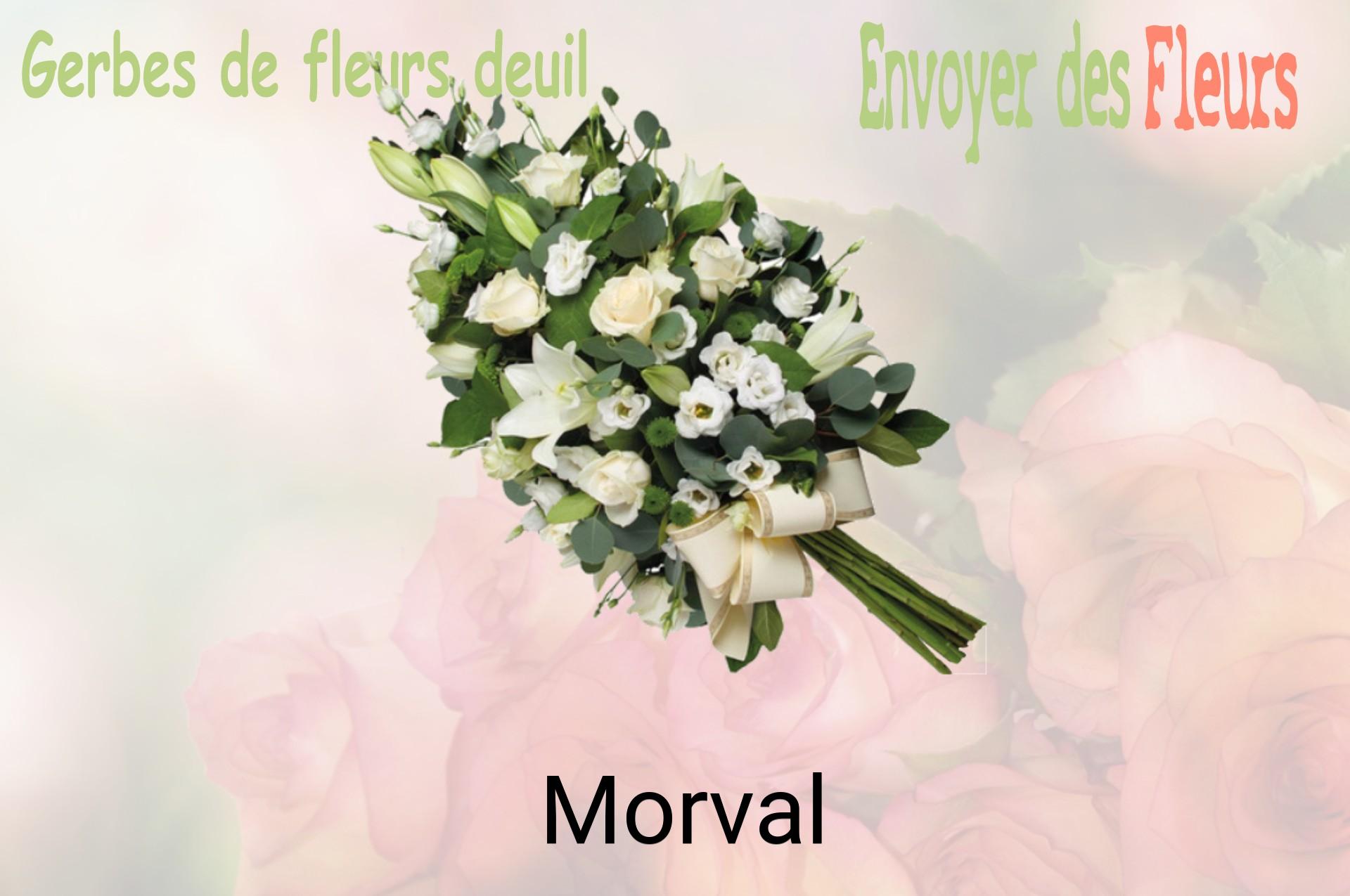 Gerbe de fleurs de deuil livrée à Morval